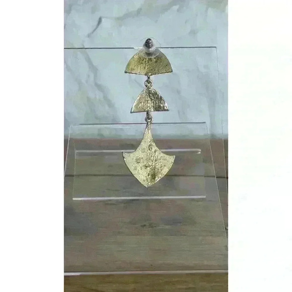 Black Boho Style Antique Finish Textured Drop Earrings - Picture 3 of 3